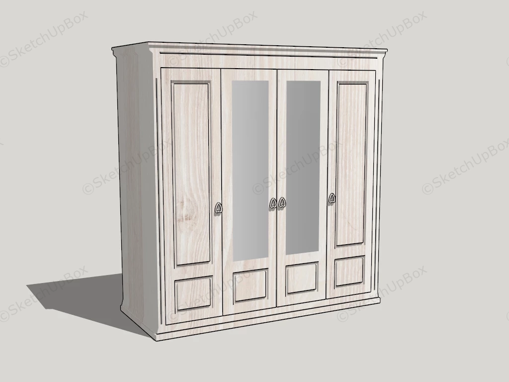 Vintage Style Wardrobe sketchup model preview - SketchupBox