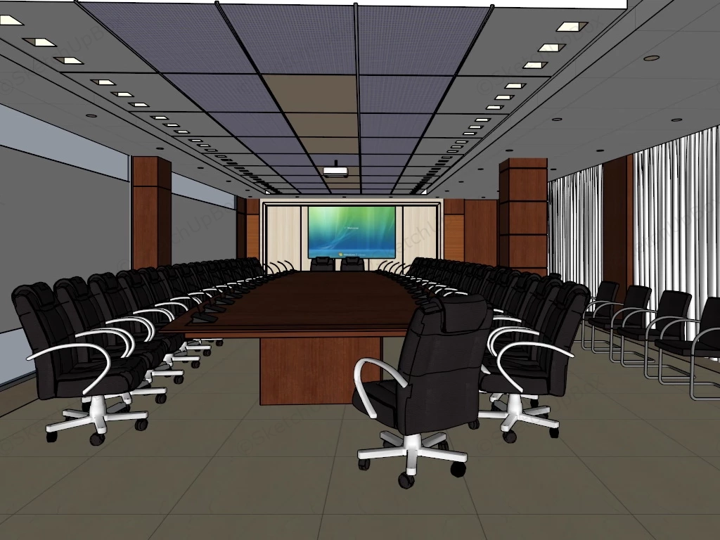 Big Conference Room sketchup model preview - SketchupBox