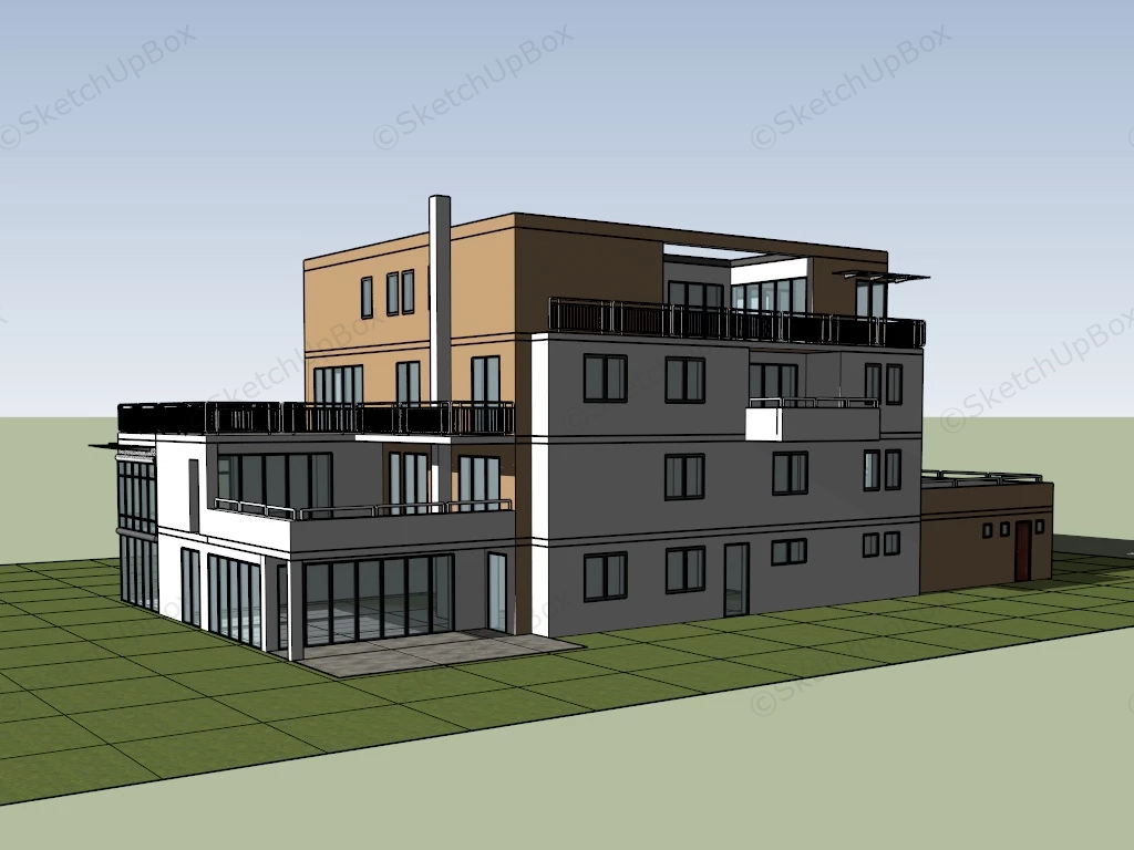 Small Commercial Office Building sketchup model preview - SketchupBox