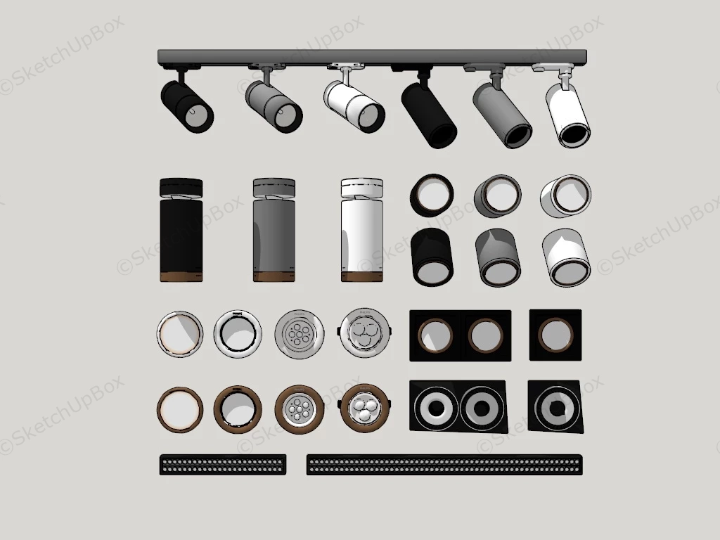 Indoor LED Spotlight Collection sketchup model preview - SketchupBox