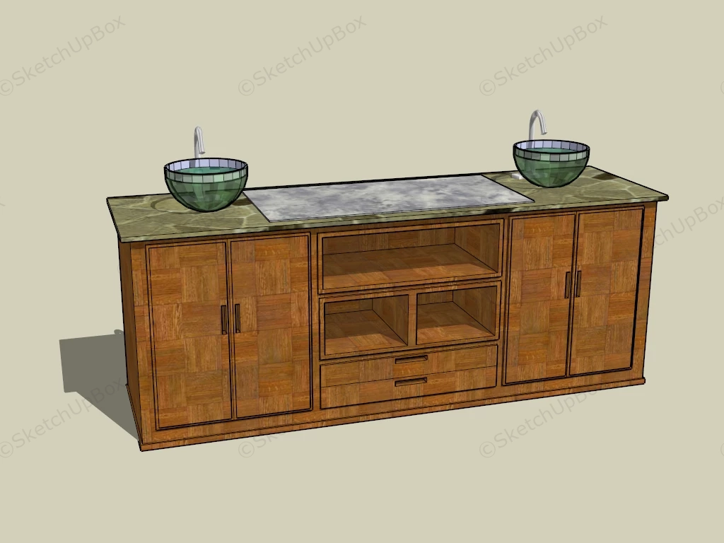 Rustic Bathroom Vanity With Sink sketchup model preview - SketchupBox