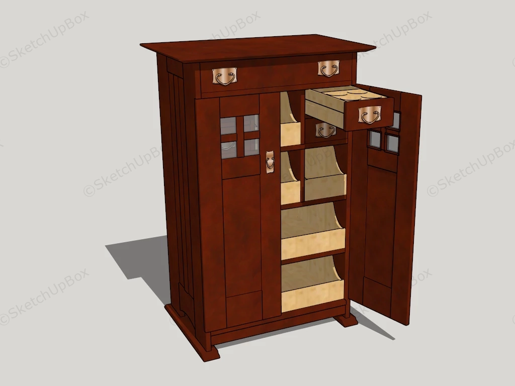 Antique Tall Dresser sketchup model preview - SketchupBox