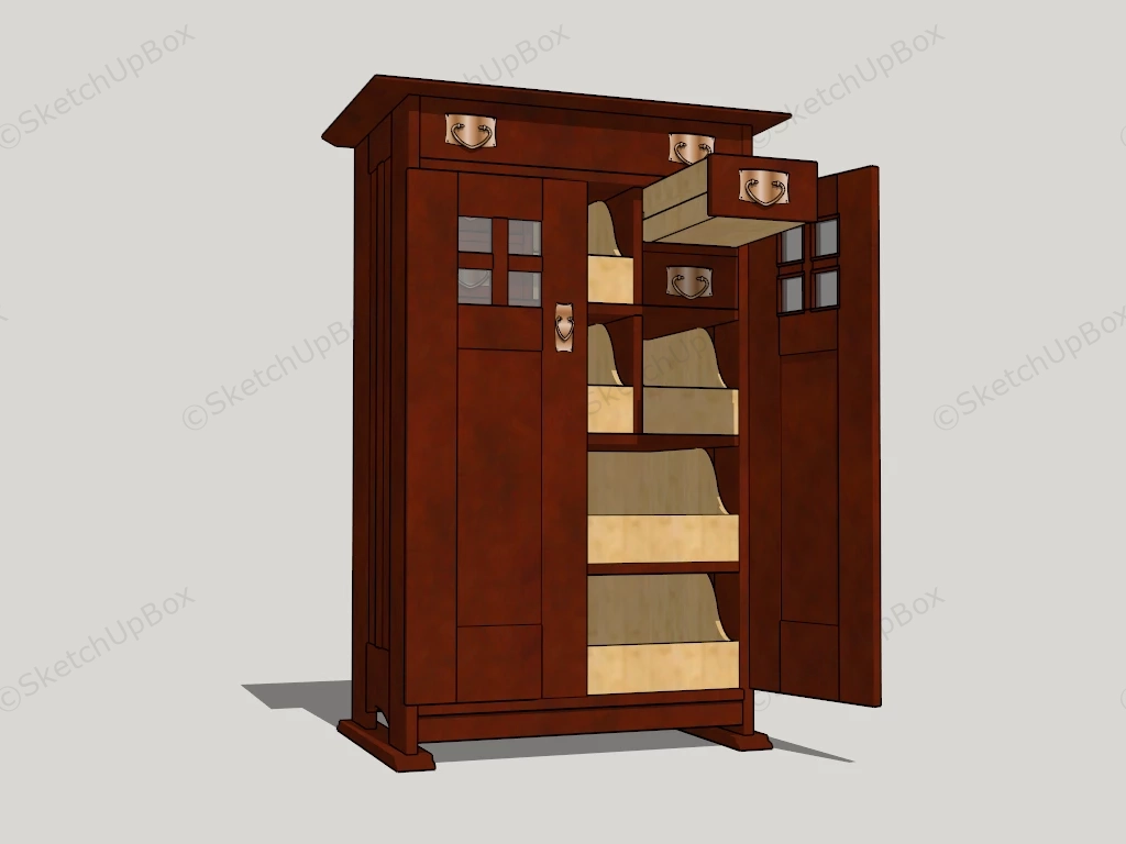 Antique Tall Dresser sketchup model preview - SketchupBox