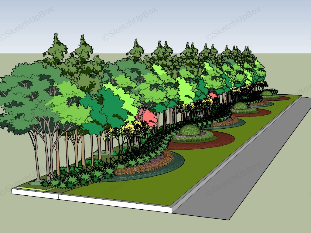 Decorative Flowers Verge Garden sketchup model preview - SketchupBox