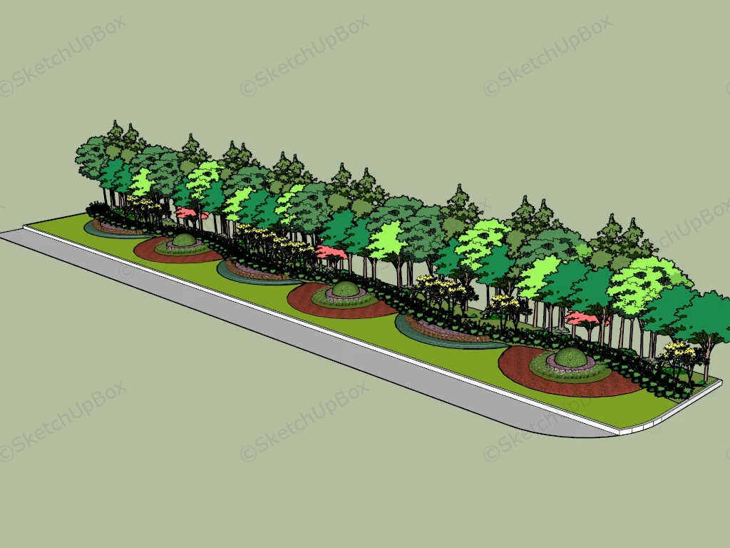 Decorative Flowers Verge Garden sketchup model preview - SketchupBox