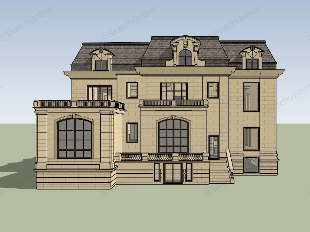 Vintage Mansion sketchup model preview - SketchupBox
