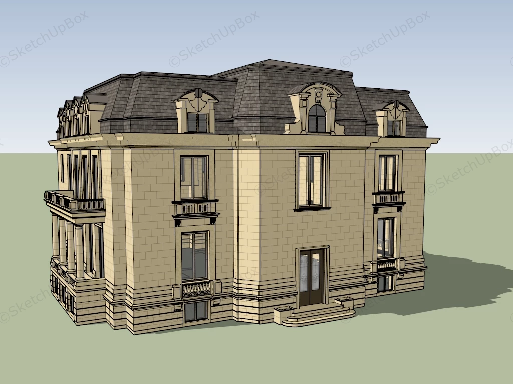 Vintage Mansion sketchup model preview - SketchupBox