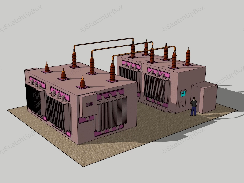 High Voltage Power Transformer Substation sketchup model preview - SketchupBox