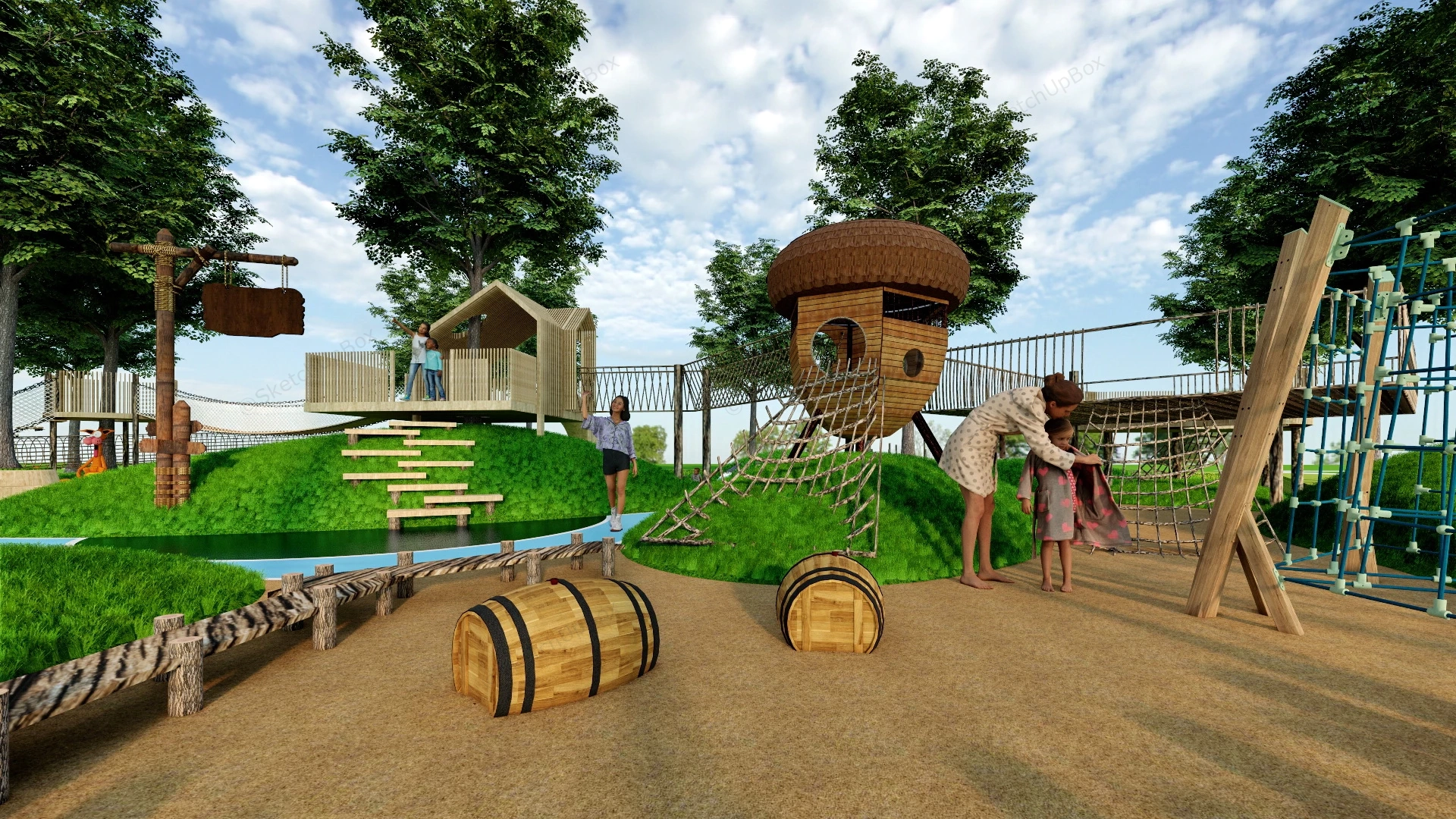 Natural Adventure Playground sketchup model preview - SketchupBox
