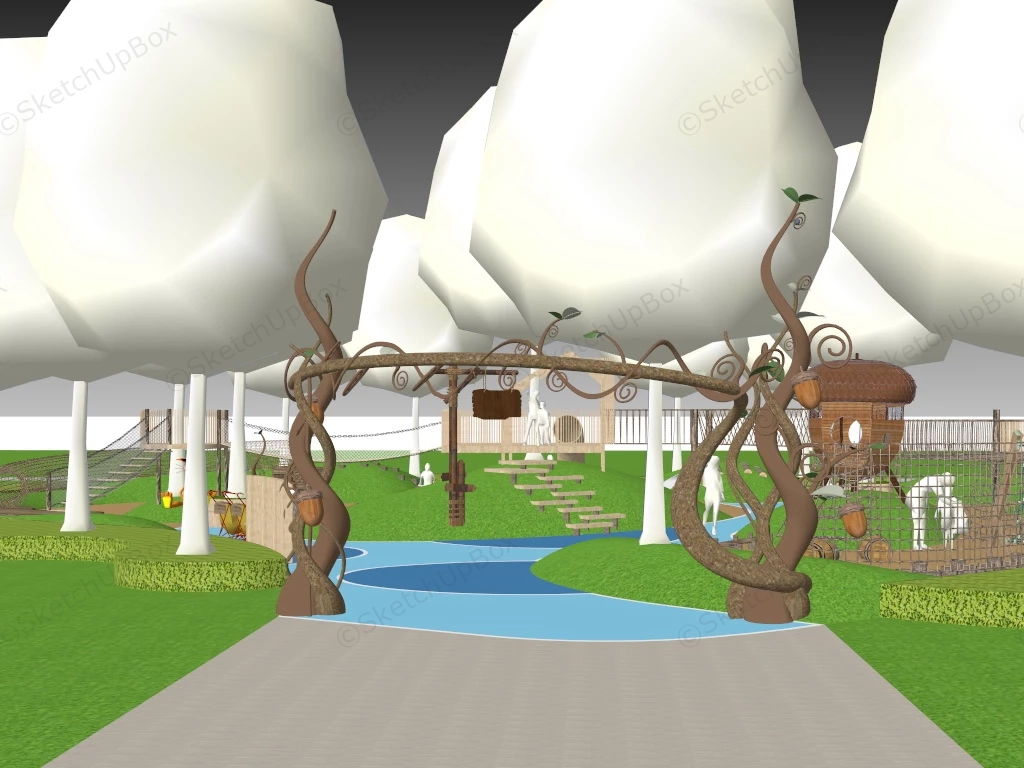 Natural Adventure Playground sketchup model preview - SketchupBox