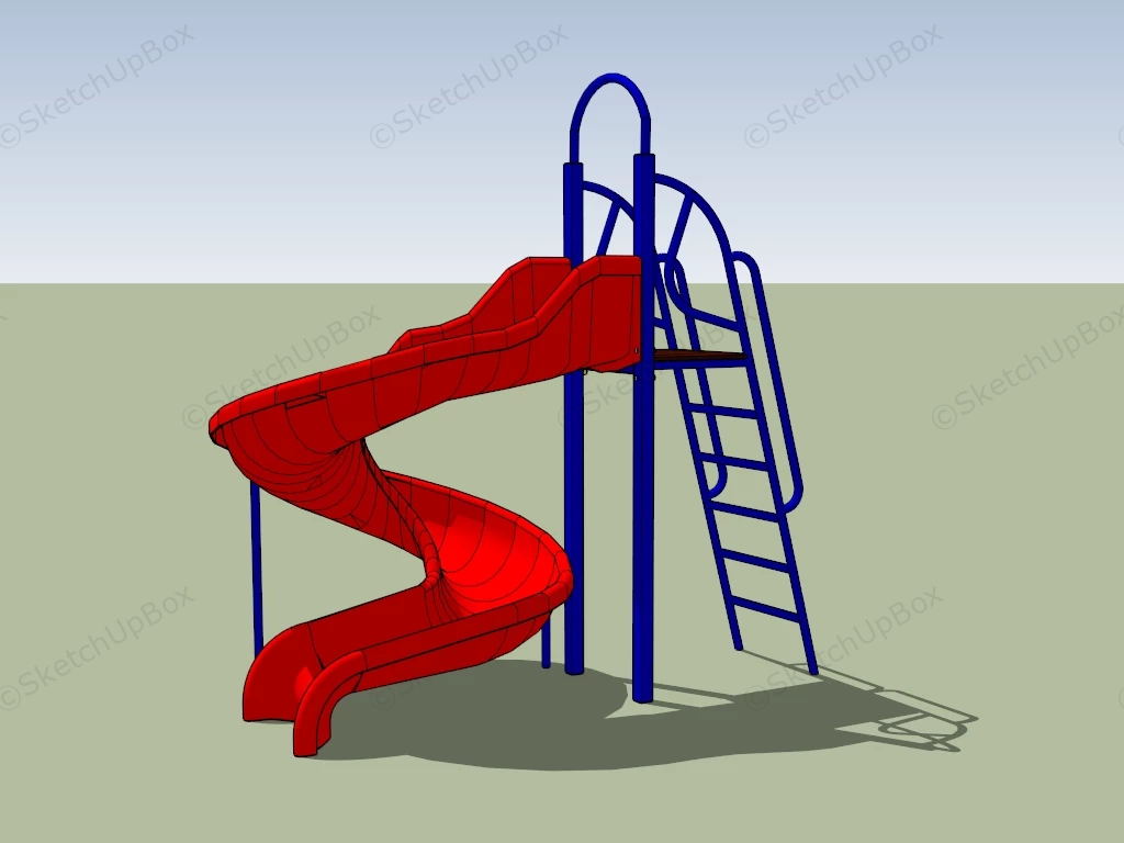 Playground Spiral Slide sketchup model preview - SketchupBox