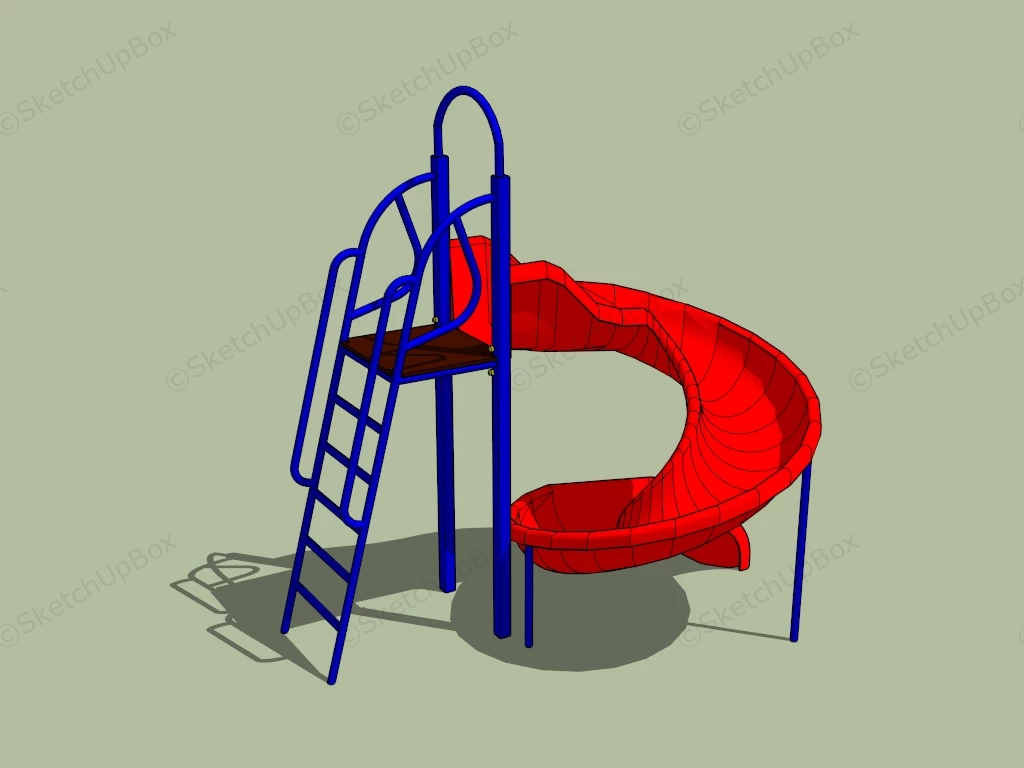 Playground Spiral Slide sketchup model preview - SketchupBox
