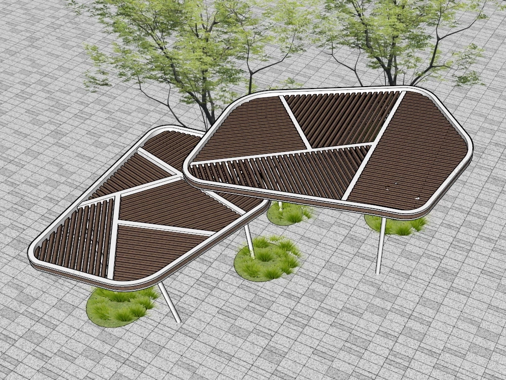 Park Pergola Design sketchup model preview - SketchupBox