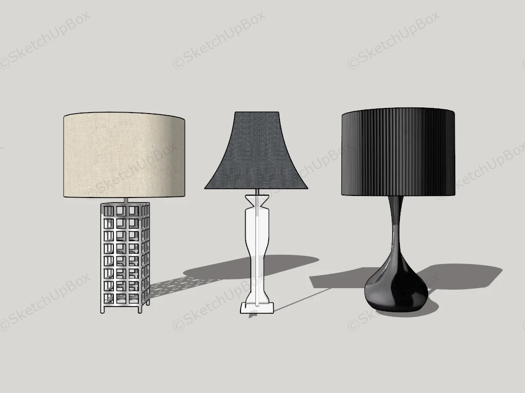 Modern Table Lamps sketchup model preview - SketchupBox