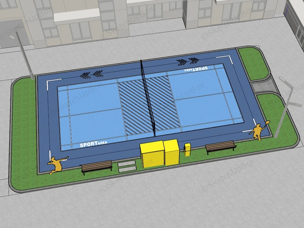 Outdoor Badminton Court sketchup model preview - SketchupBox