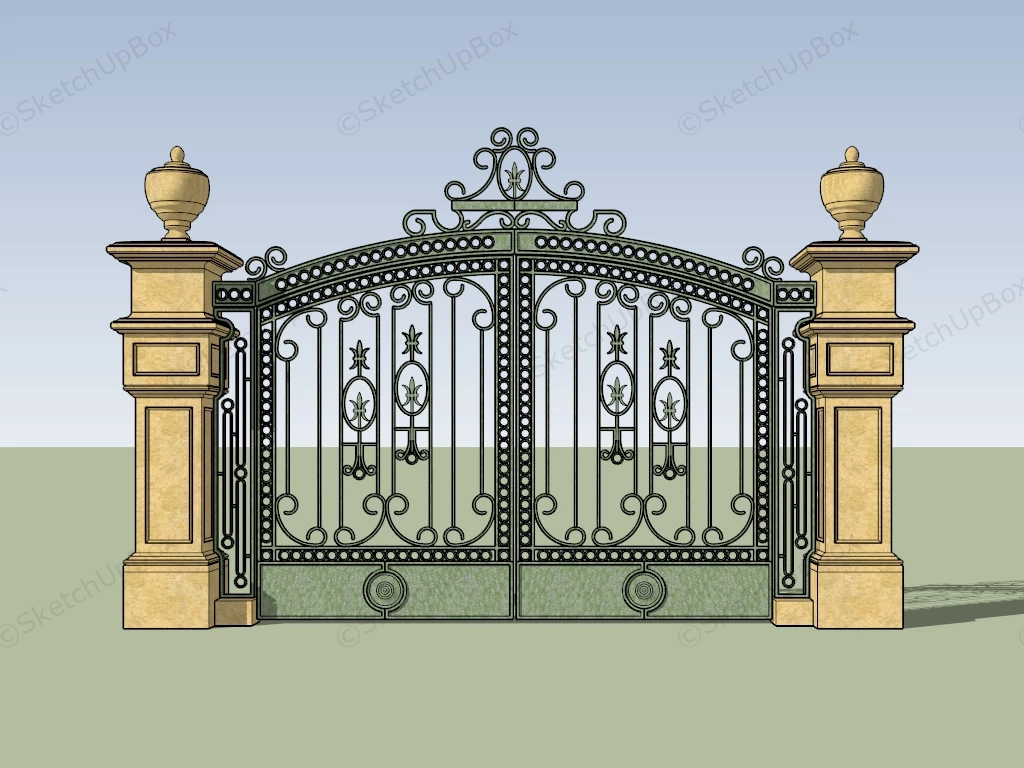 Vintage Driveway Gate sketchup model preview - SketchupBox