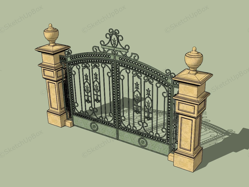 Vintage Driveway Gate sketchup model preview - SketchupBox