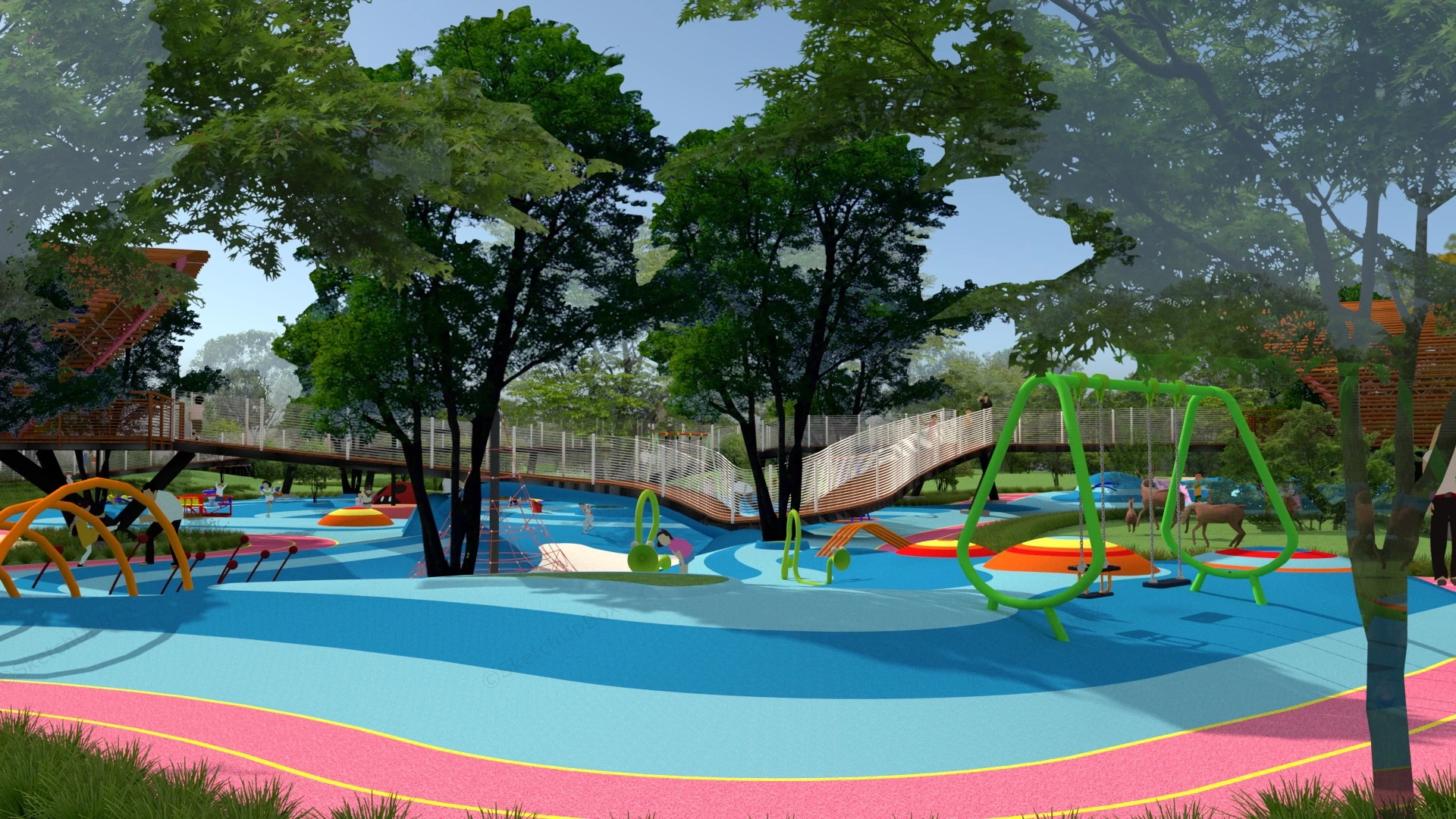 Children's Park Playground Plan sketchup model preview - SketchupBox