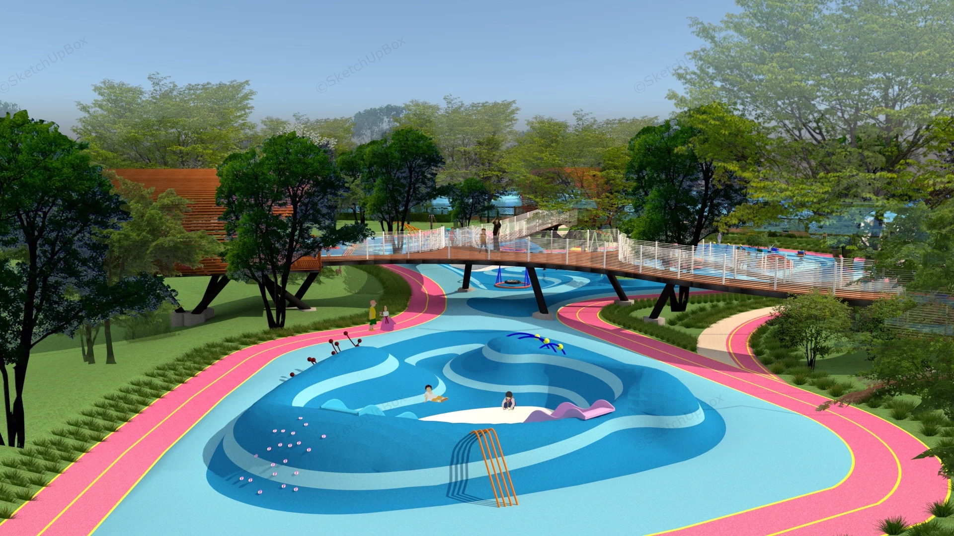 Children's Park Playground Plan sketchup model preview - SketchupBox