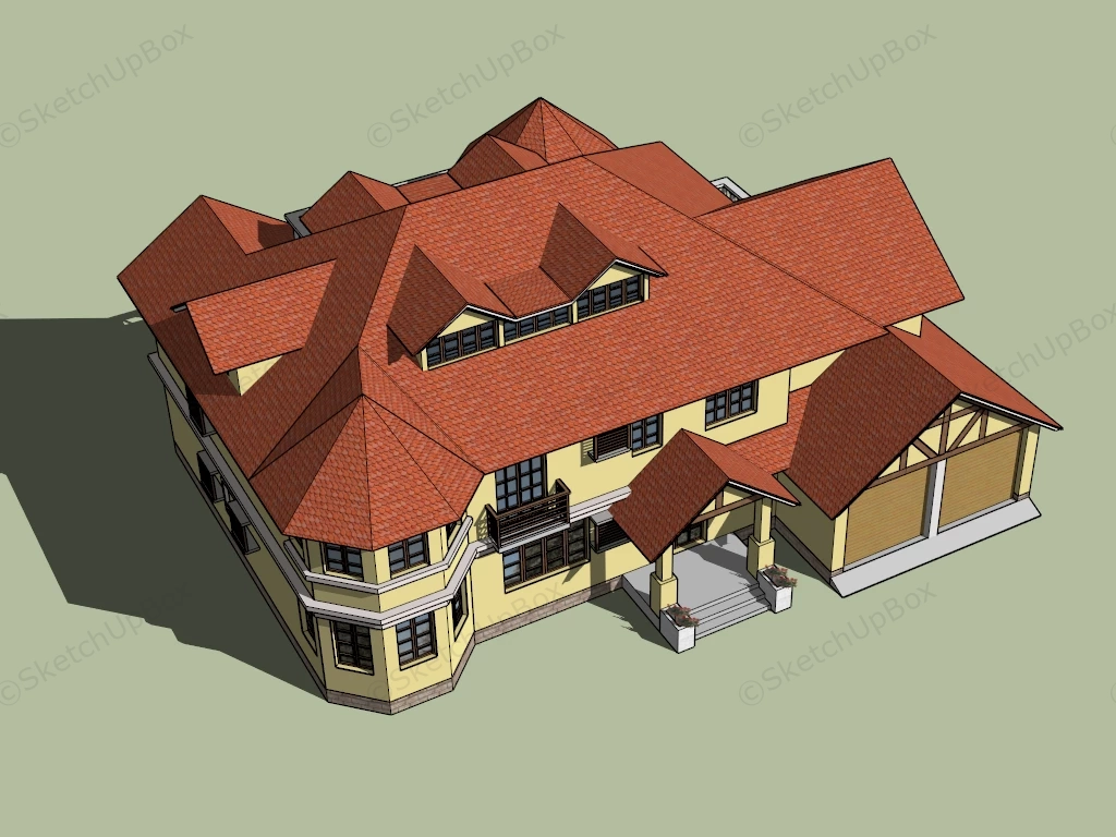 Folk Victorian House sketchup model preview - SketchupBox