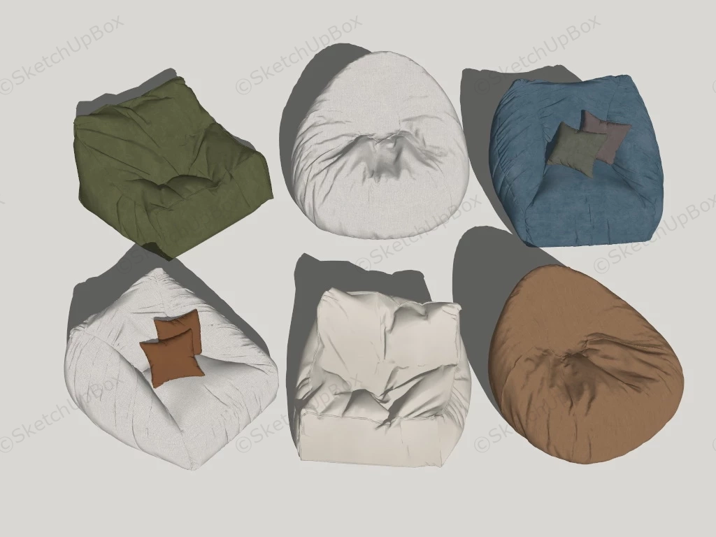 Modern Bean Bag Chairs sketchup model preview - SketchupBox