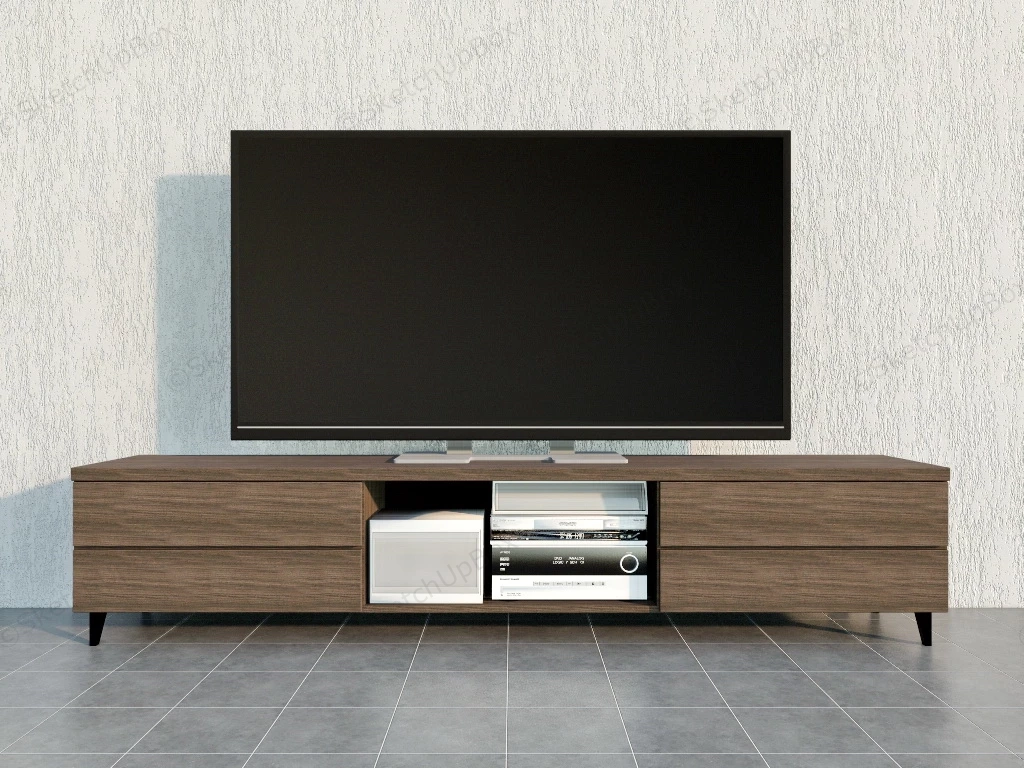Modern Tv Console sketchup model preview - SketchupBox