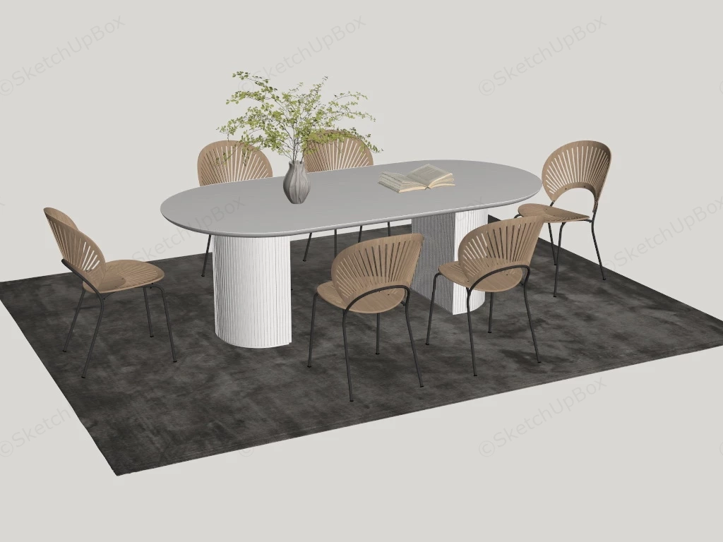 Elegant Dining Room Set sketchup model preview - SketchupBox