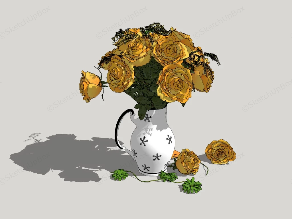 Yellow Flowers Vase sketchup model preview - SketchupBox