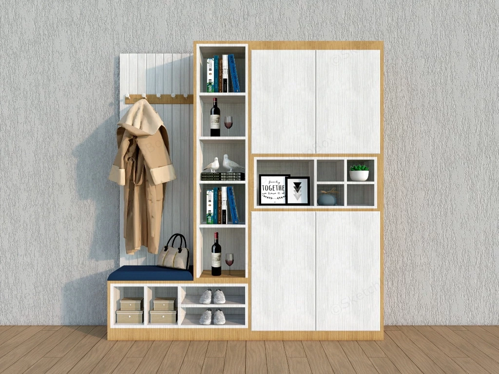 Entryway And Mudroom Storage sketchup model preview - SketchupBox