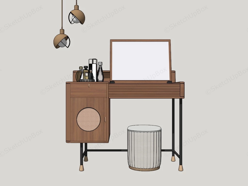 Makeup Vanity Table Set sketchup model preview - SketchupBox
