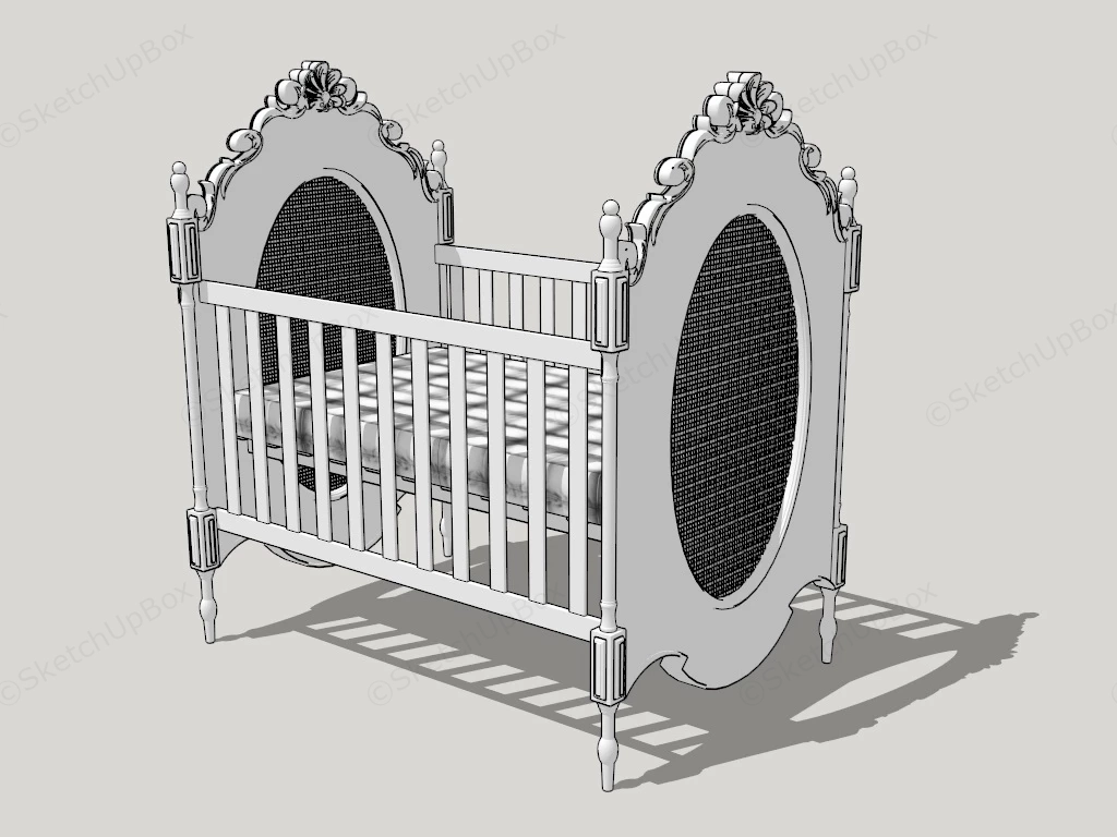 Carved Infant Bed sketchup model preview - SketchupBox