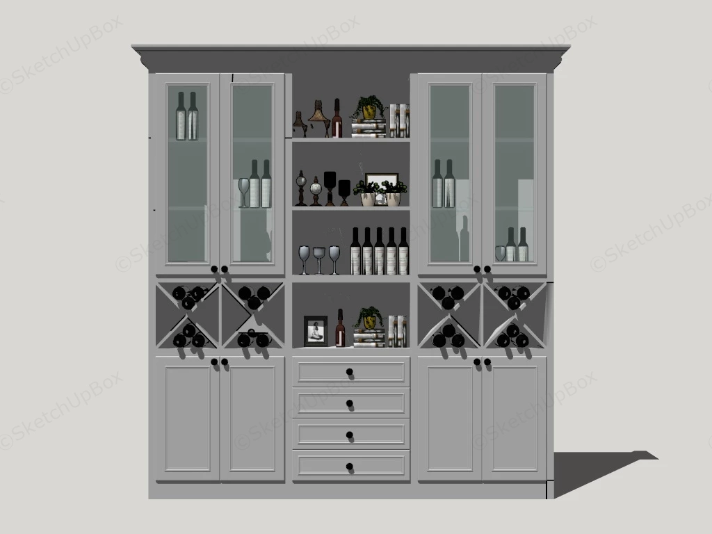 Wine Cupboard Storage sketchup model preview - SketchupBox