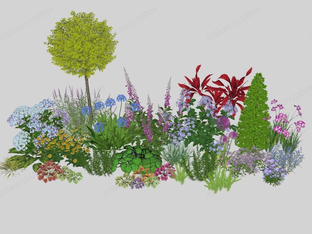 Landscape Border Plants sketchup model preview - SketchupBox