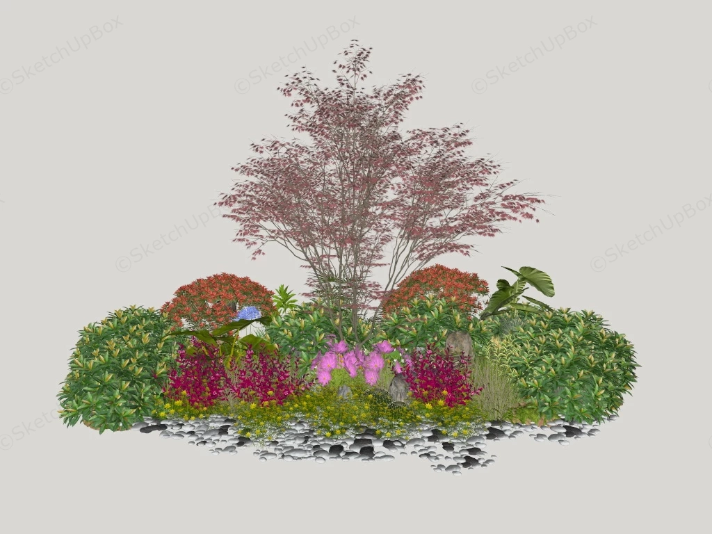 Garden Flower Border Design sketchup model preview - SketchupBox