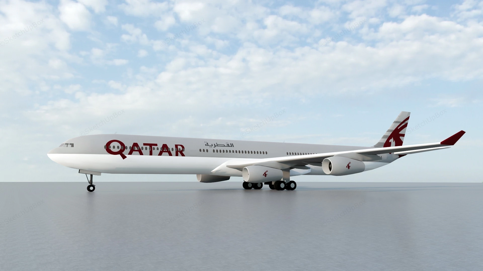 Qatar Airplane sketchup model preview - SketchupBox