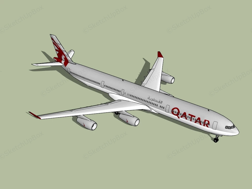 Qatar Airplane sketchup model preview - SketchupBox