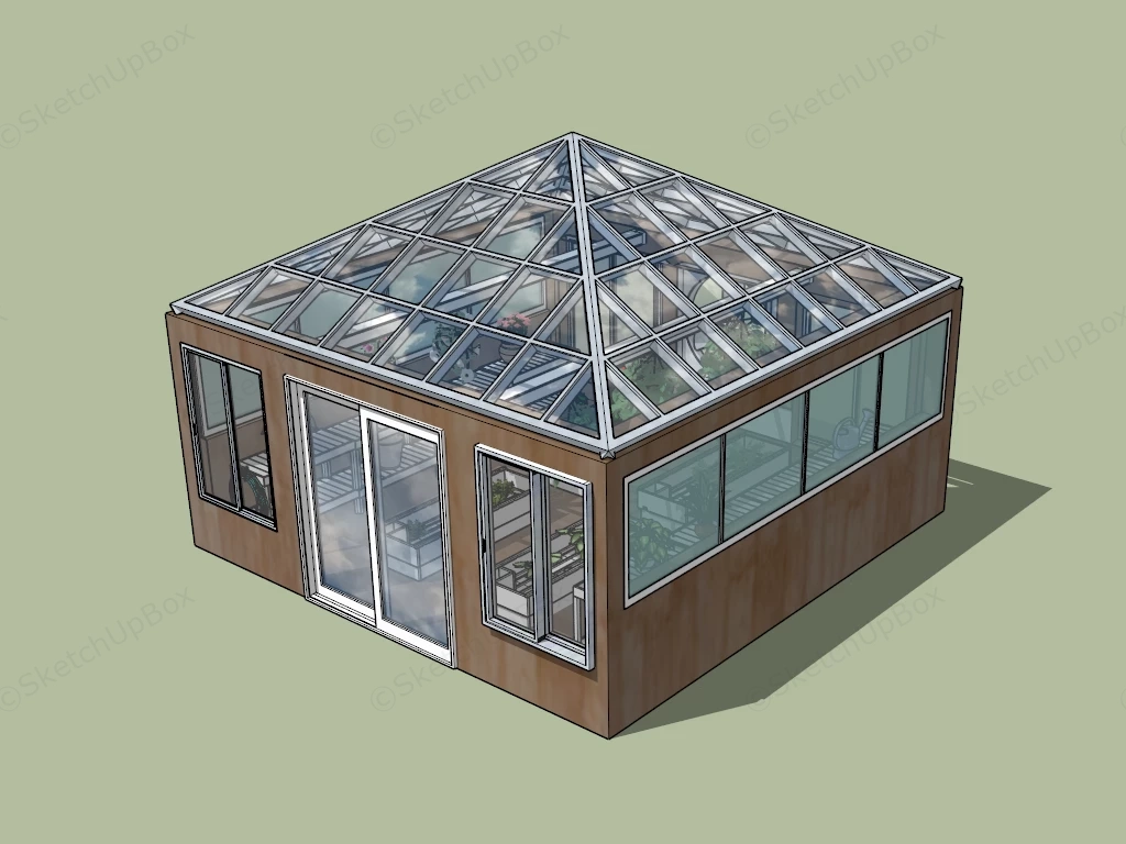 Home Garden Greenhouse sketchup model preview - SketchupBox
