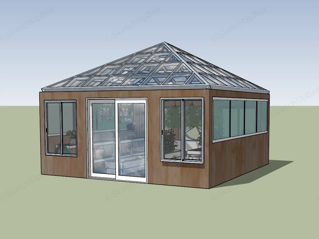 Home Garden Greenhouse sketchup model preview - SketchupBox