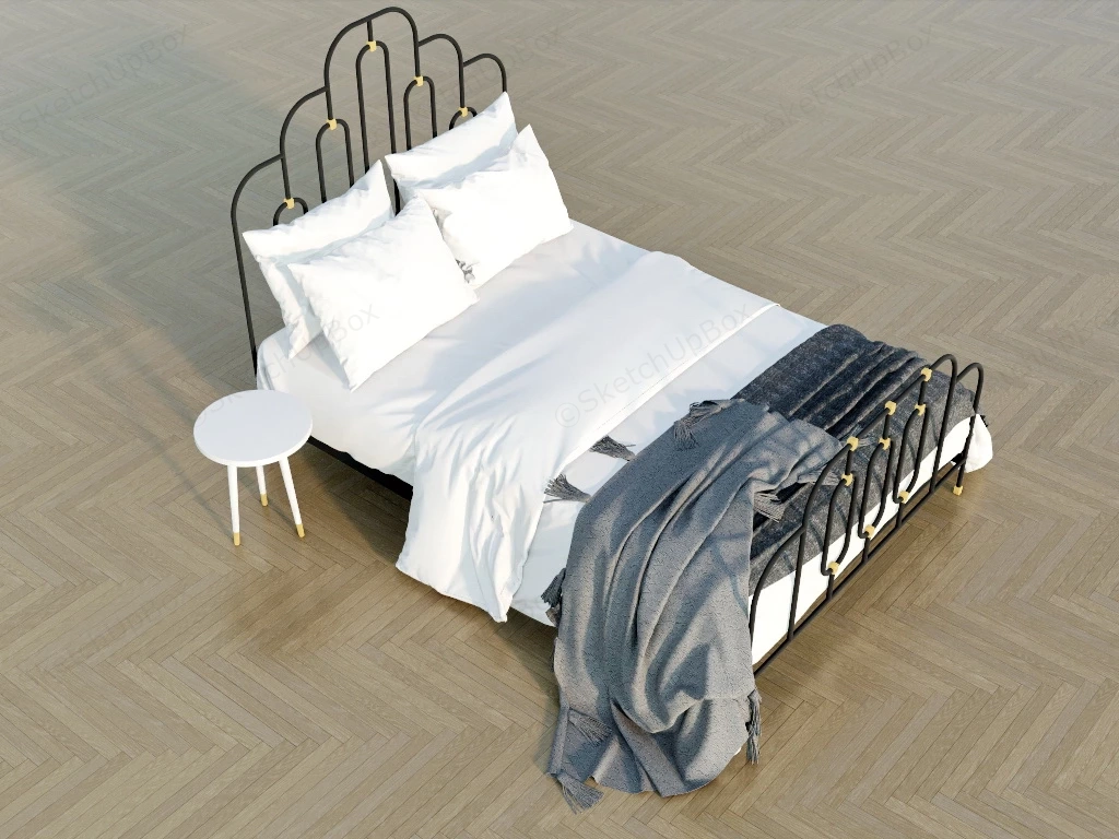 Antique Black Iron Bed sketchup model preview - SketchupBox