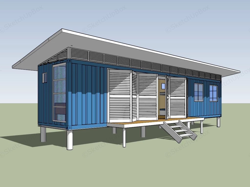 Shipping Container Dormitory sketchup model preview - SketchupBox