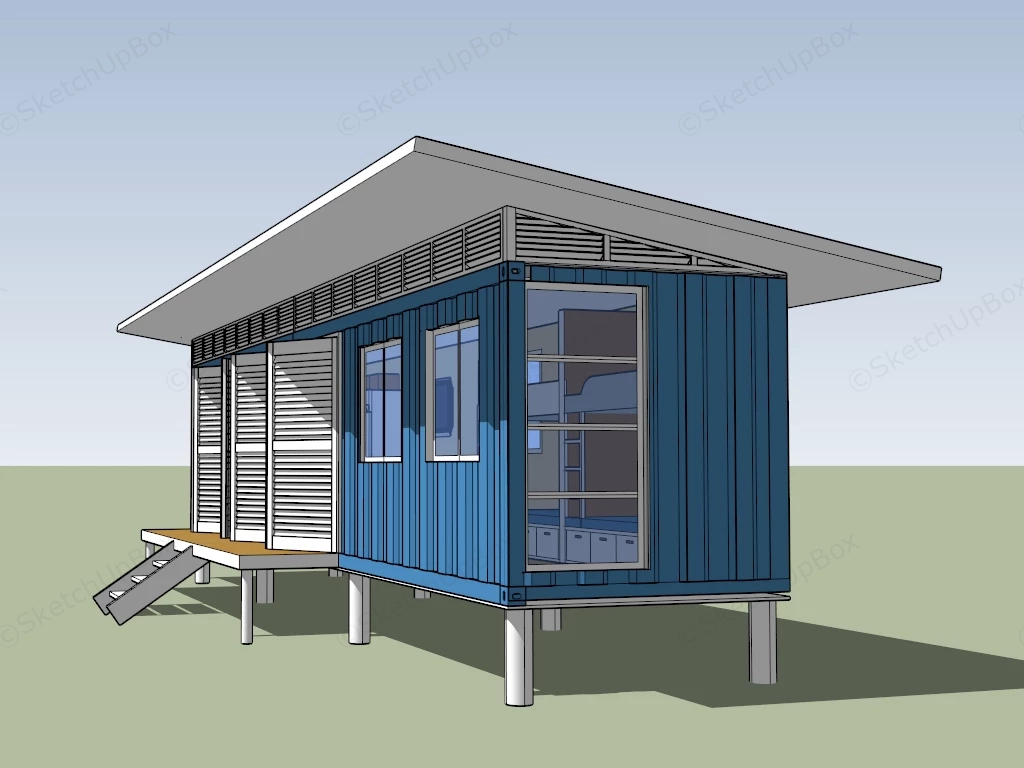 Shipping Container Dormitory sketchup model preview - SketchupBox