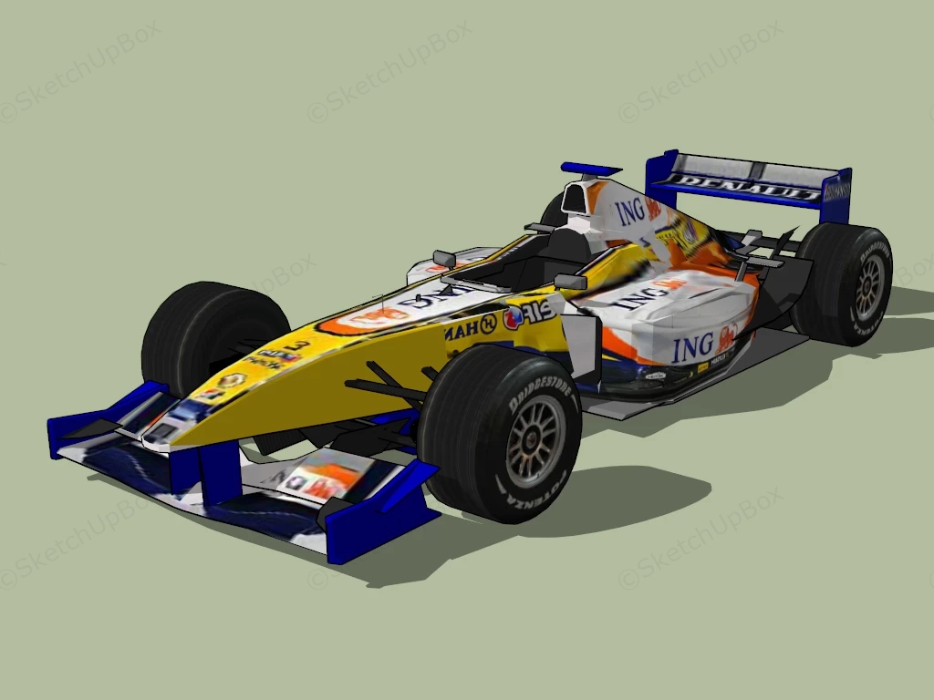 Renault F1 Car sketchup model preview - SketchupBox