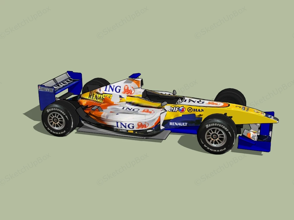 Renault F1 Car sketchup model preview - SketchupBox