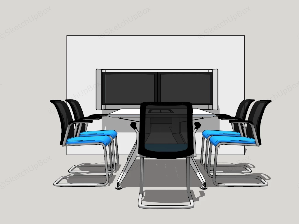 Small Meeting Table And Chairs sketchup model preview - SketchupBox