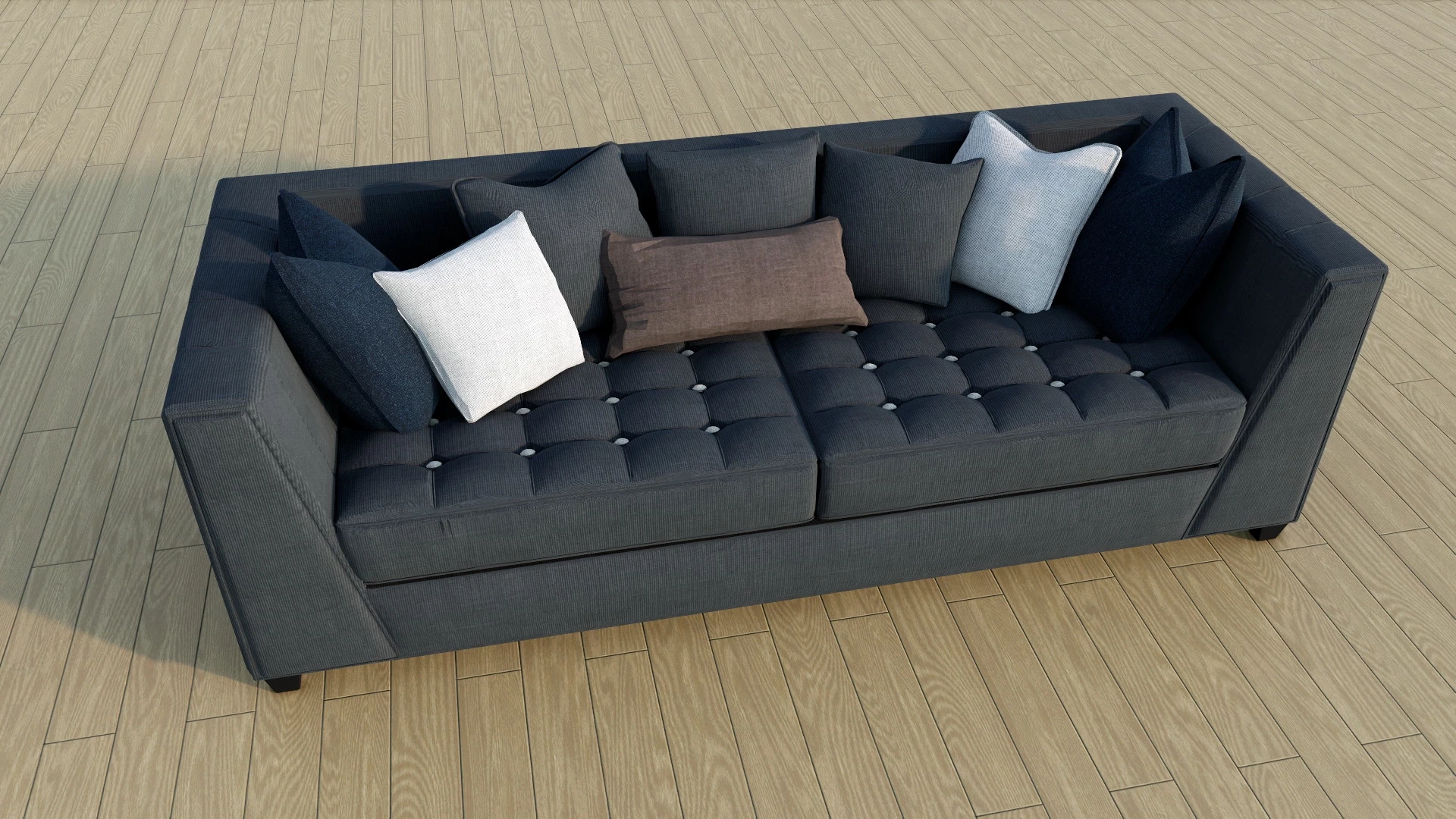 Black Fabric Sofa sketchup model preview - SketchupBox