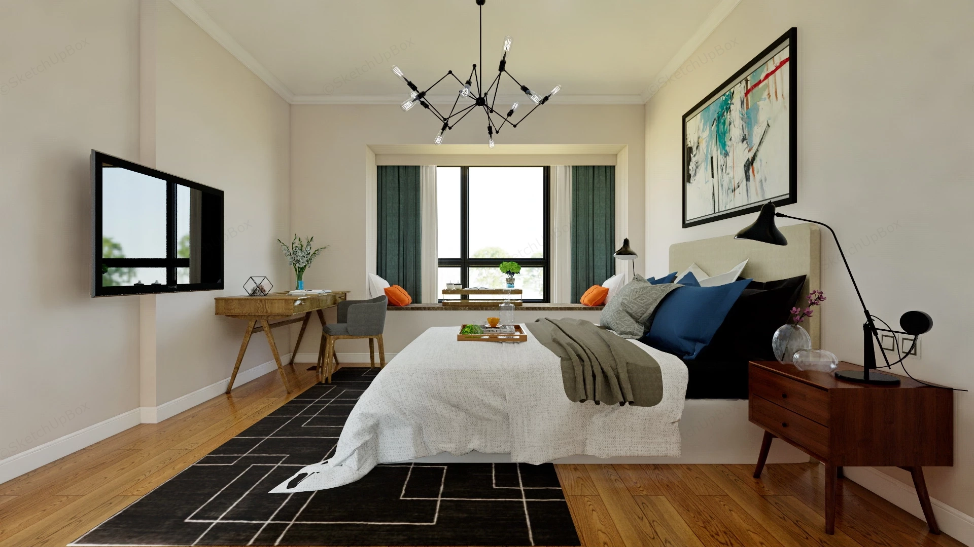 Small Master Bedroom Design sketchup model preview - SketchupBox