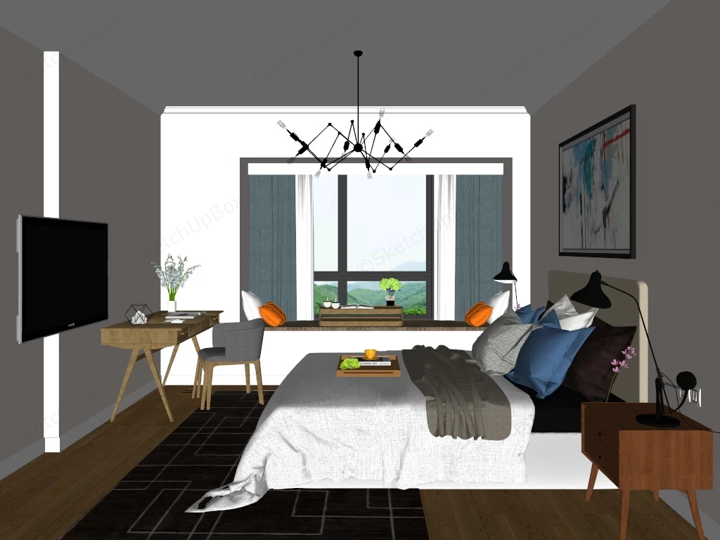 Small Master Bedroom Design sketchup model preview - SketchupBox