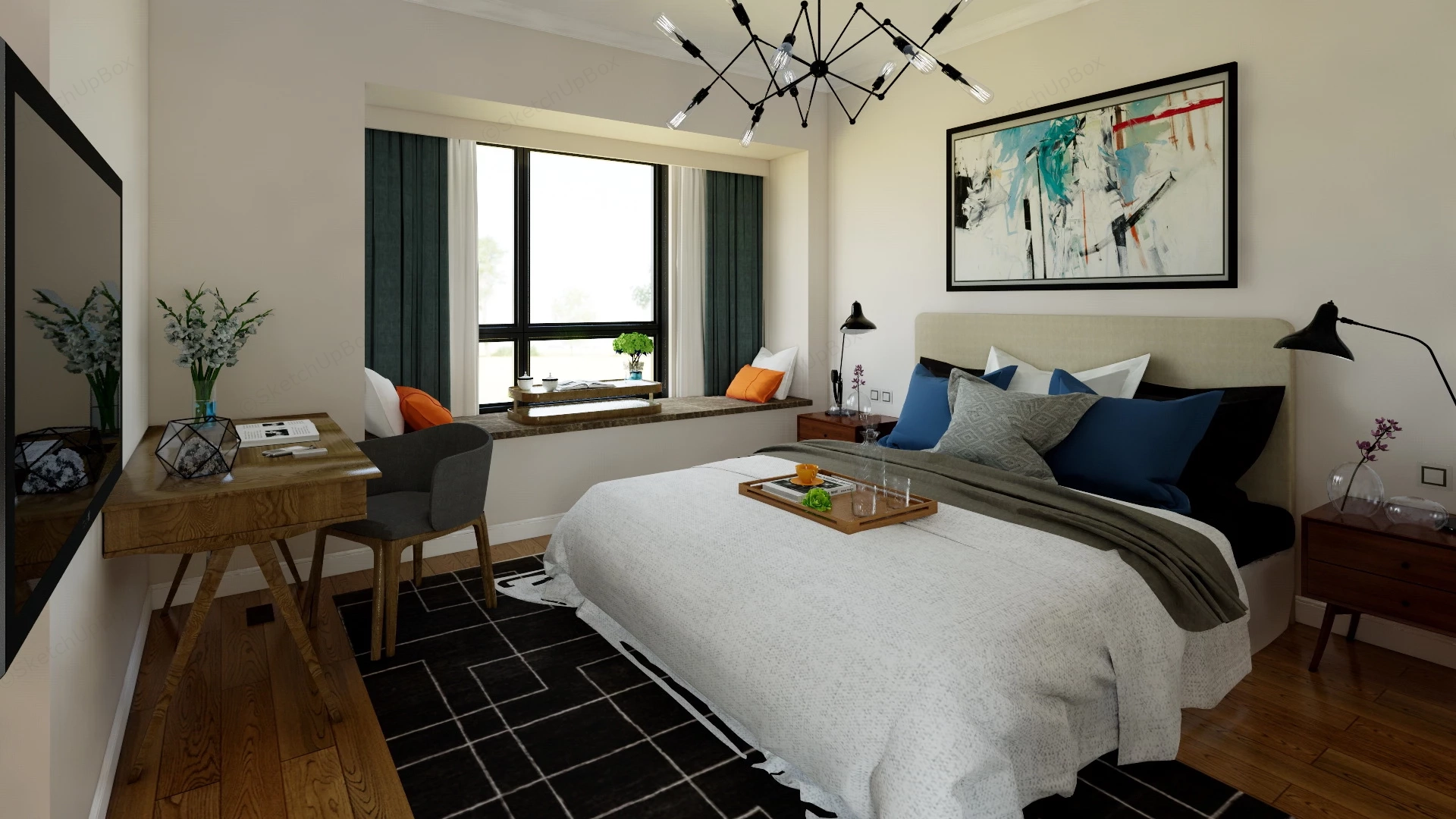 Small Master Bedroom Design sketchup model preview - SketchupBox