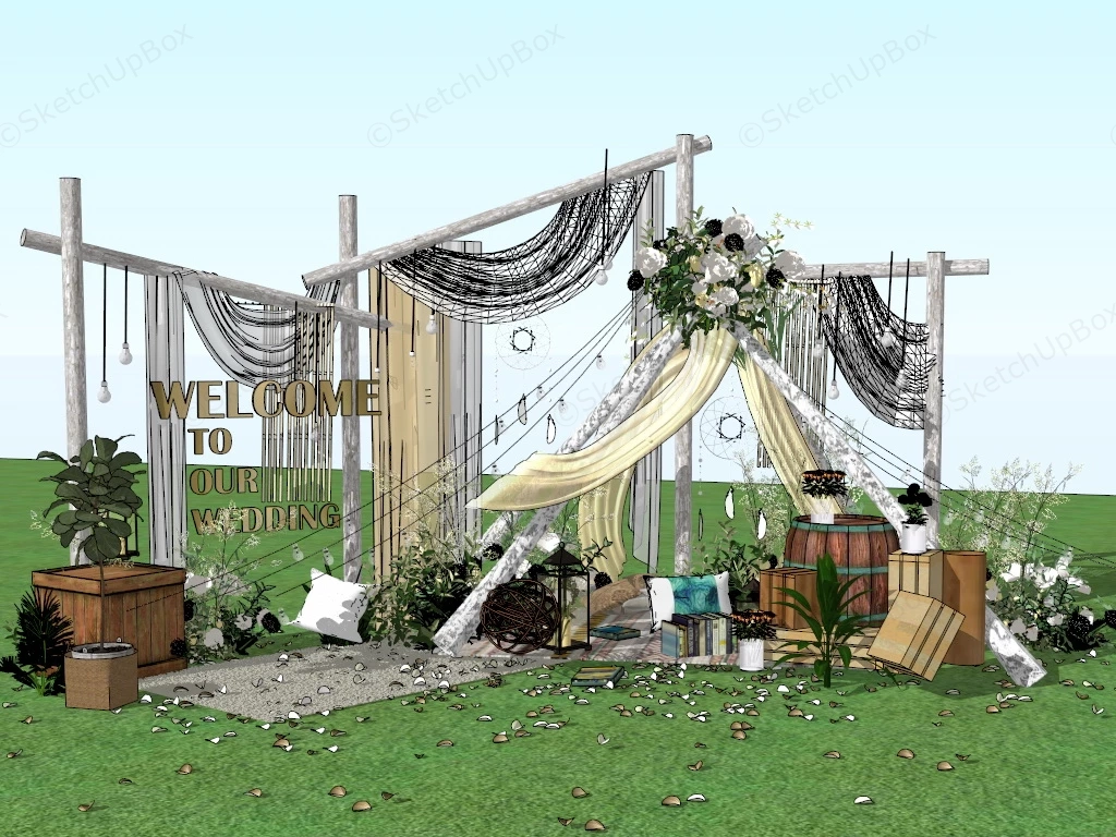 Outdoor Wedding Decorations sketchup model preview - SketchupBox