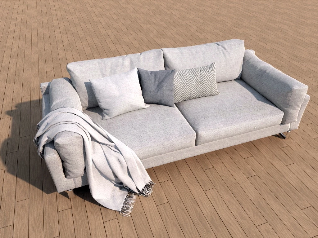 Modern Fabric Loveseat sketchup model preview - SketchupBox